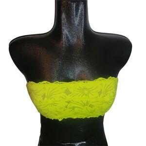 Aerie Lace Strapless Bralette in Neon Lime 32C